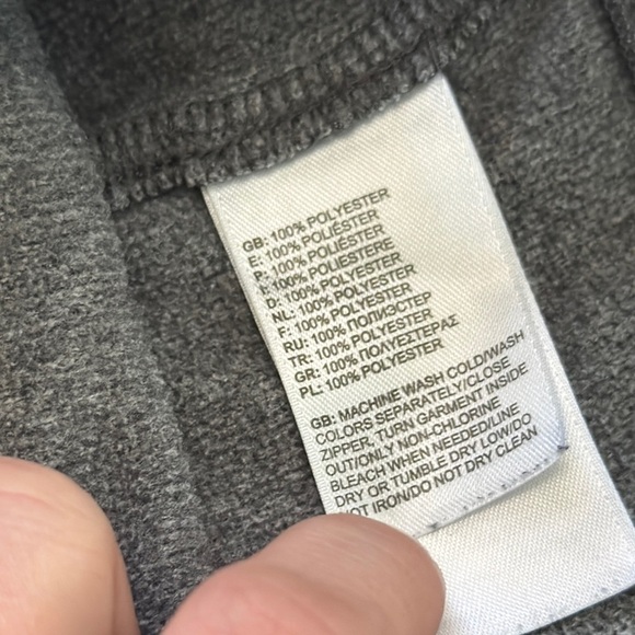 The North Face Heather Gray Hoodie with Pink Logo - Picture 4 of 5